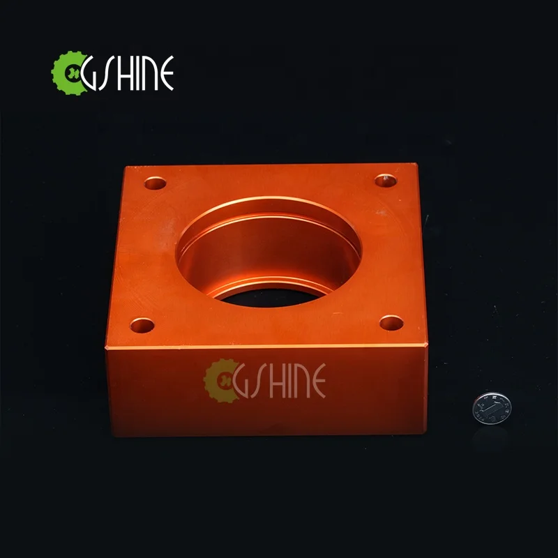 OEM Aluminum Alloy Bearing Seat with square shape by Milling For Food Machine