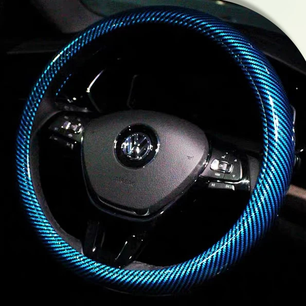 Shimmer 0.7 mm Carbon Fiber Twill Texture Faux Artificial Synthetic PVC Car Interior Leather for Car Steer Wheel and Rearview