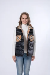 Special Design Thicker Winter White Goose Packable Down Vest Light Weight