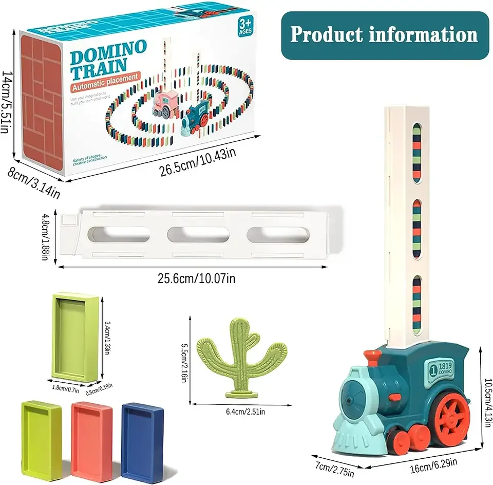 Hot Sale Automatic Domino Train Sound Light Laying Dominoes Rally Train Sets Domino blocks set