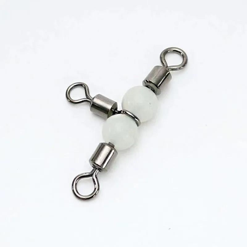 Wholesale High Quality Luminous Fishing Rotary Stainless Steel catfish terminal tackle 3 Way Brass Swivels Style C Connector