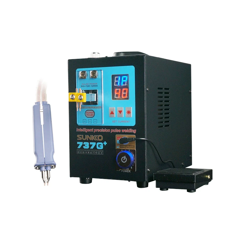 SUNKKO S737G+ 737G+ 220V/110V Hand-held Pulse Spot Welding Machine Fast Welding Spot Welder for Large Battery Packs Welding