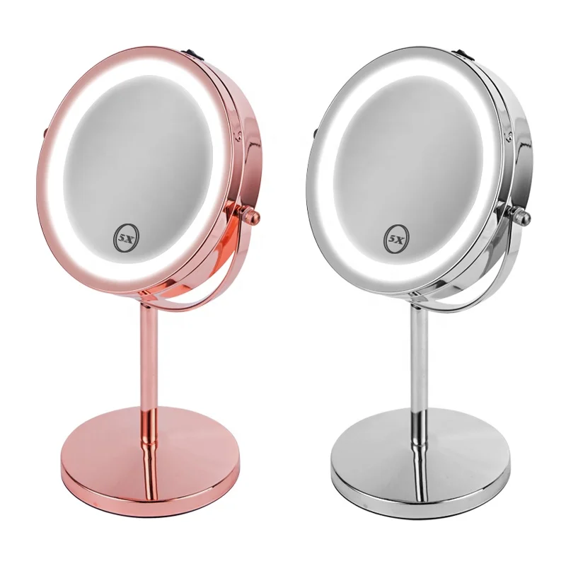 Wireless Rechargeable Vanity Big Round Size Led Makeup Table Mirror Gmdc117-18