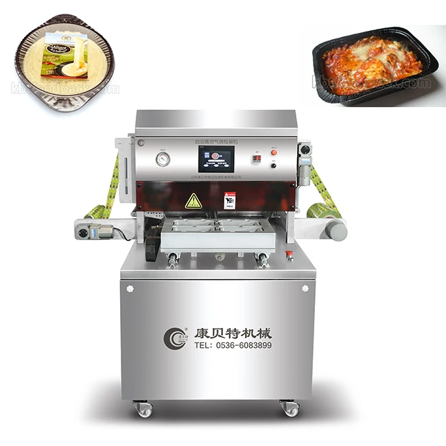 Huchuan Plastic Tray Sealing Modified Atmosphere Takeaway Food Packaging Machine MAP Gas Sealer Nitrogen