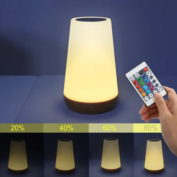 Лидер продаж светодиодная Ночная лампа RGB для спальни с сенсорным и дистанционным управлением Китай оптовая продажа дешевая прикроватной тумбочки