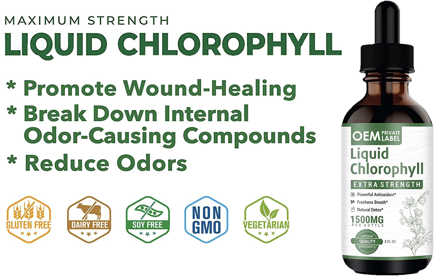 Liquid Chlorophyll Drops Immune System Support Digestion Wholesale Bulk Chlorophyll Liquid Drops Customized OEM