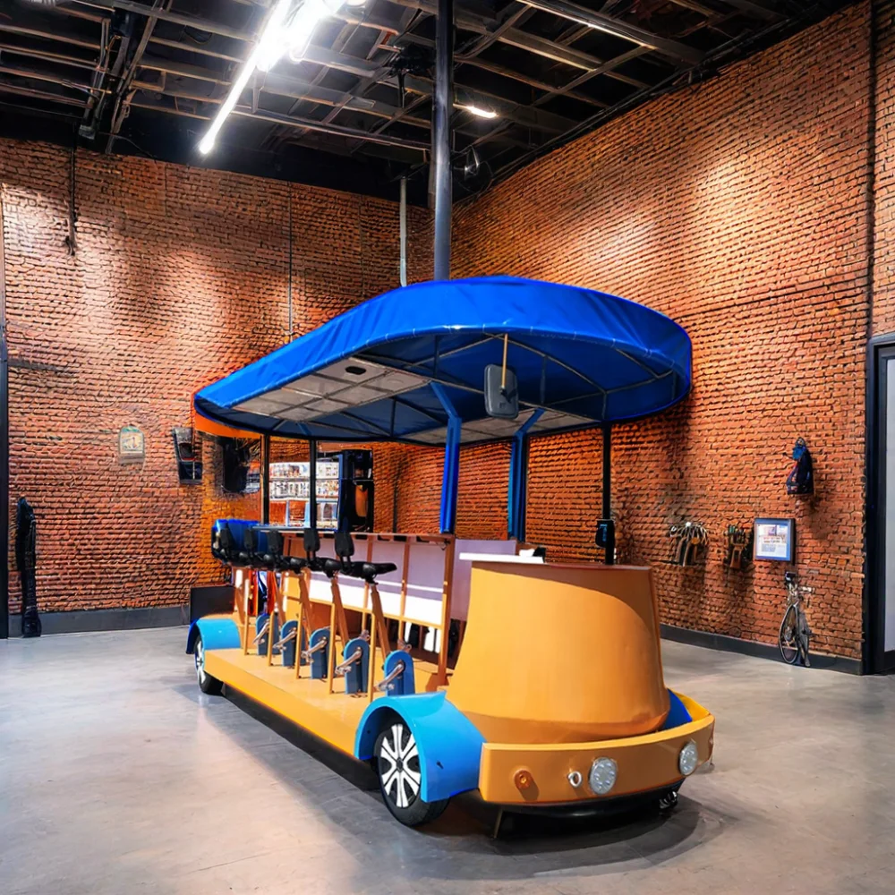 16-Person Park Sightseeing Mobile Electric Beer Bike Europe Standard Street Steel Fork Disc Brake Ordinary Pedal Beach Cycling