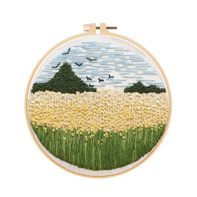 Embroidery Starter Kit with embroidery patterns and Instructions Cross Stitch Set handmade sewing embroidery kit artwork