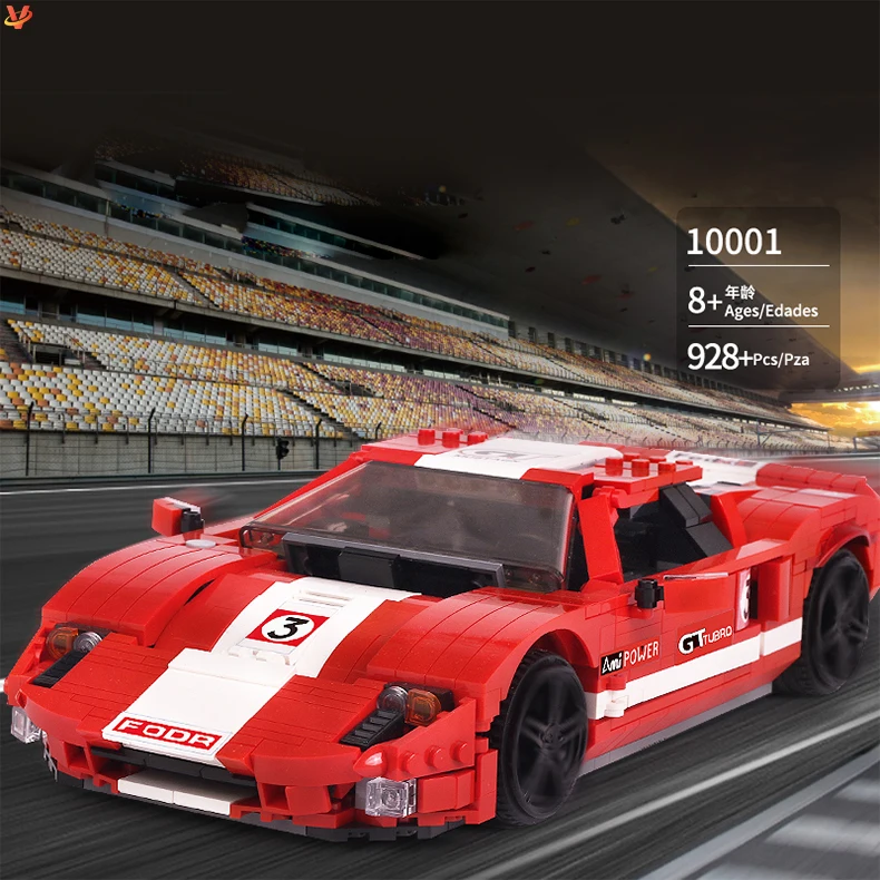 MOULD KING 10001 Red Super Racing Sport Car Building Blocks Vehicle Bricks Creative DIY Boys Toys MOC Car Construction Toys