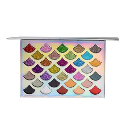 Wholesale Private Label 32 Color Eyeshadow Palette With Gold Tray And Neon Color