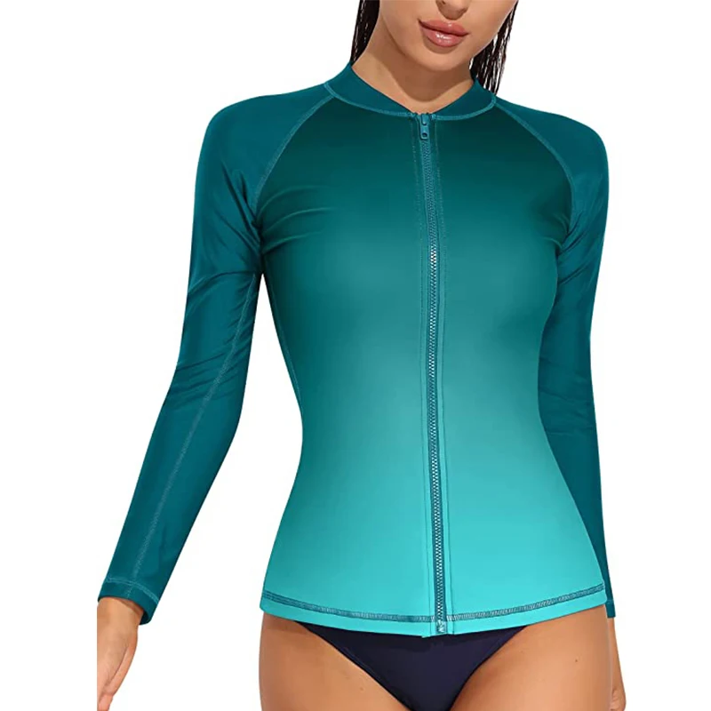 УФ-защита BJJ, спортивная одежда, компрессионная пляжная одежда, купальник на молнии с длинным рукавом, индивидуальный принт, Рашгард