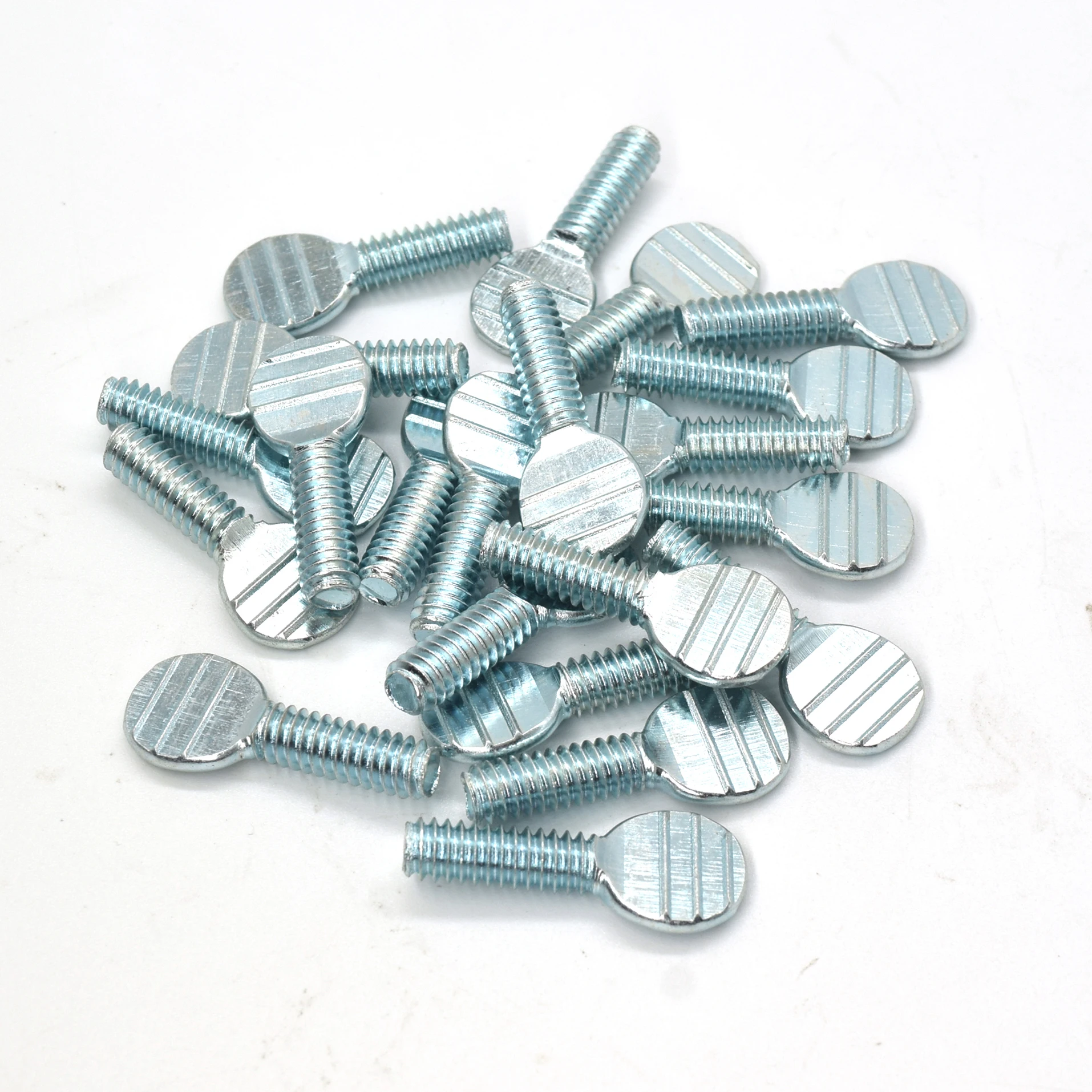 Metric thread special head hand tightened carbon steel galvanized waved plate flat spade head thumb screw