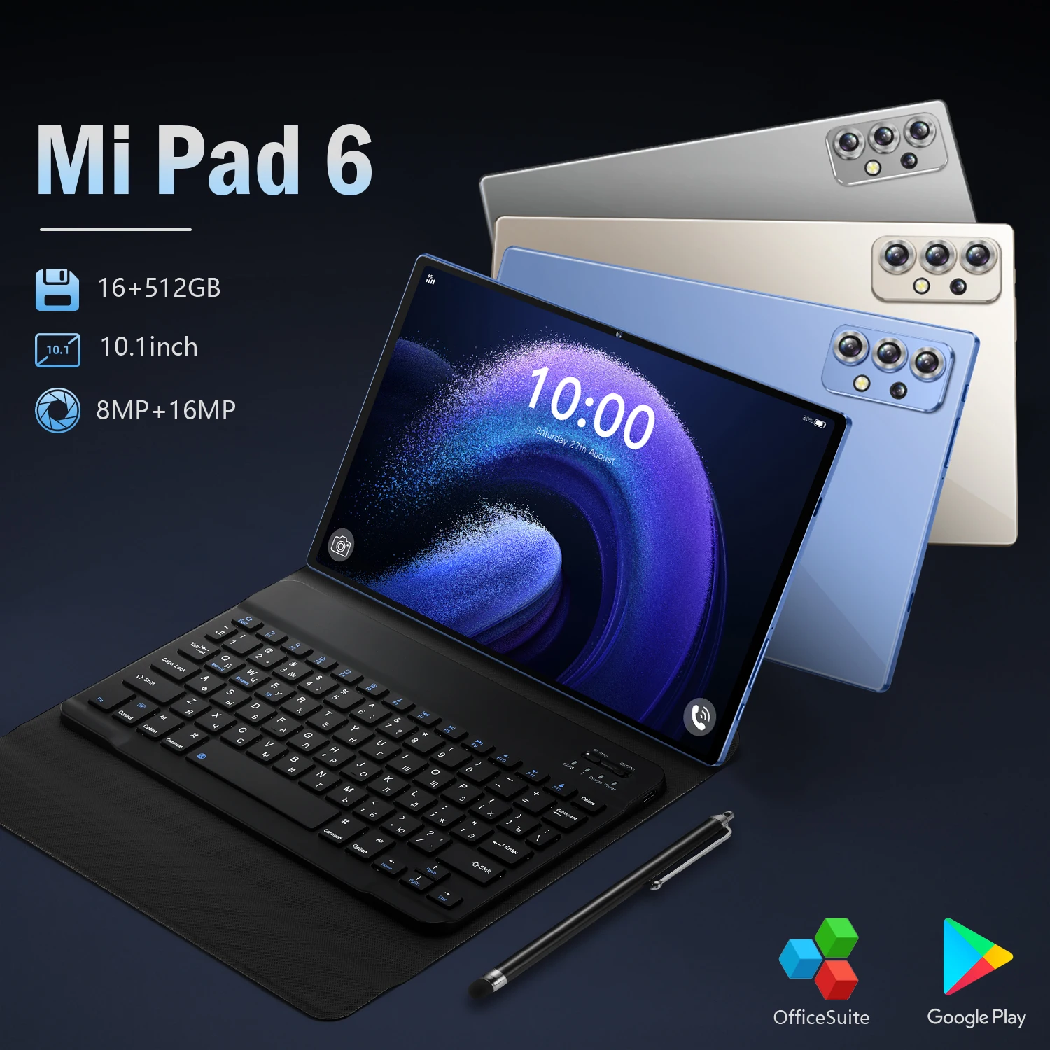 10.1 Inch Tablet With Keyboard Mouse Android 12.0 Dual Sim 4g Tablet PC