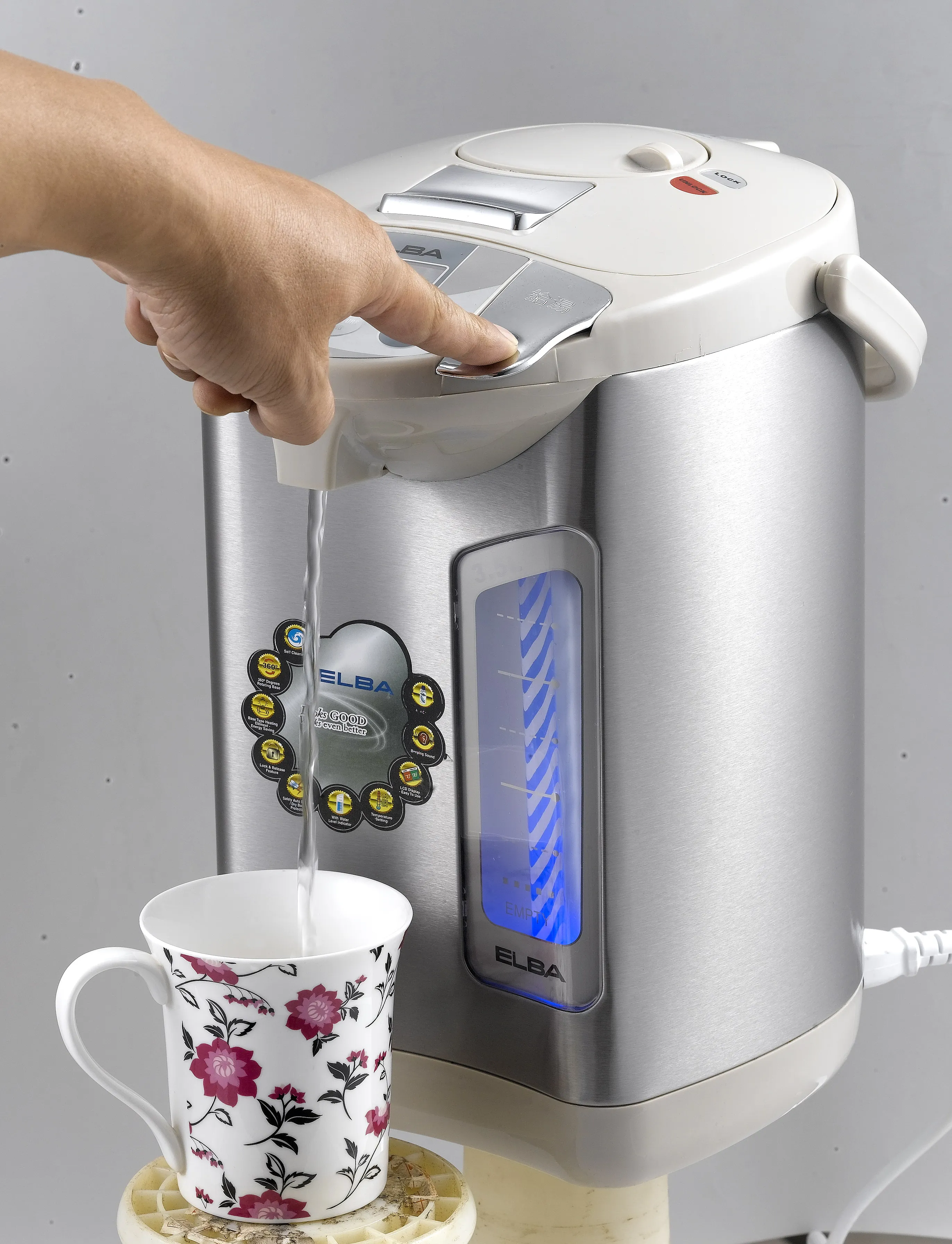 With Five LCD Temperature Setting Electric Thermo Pot