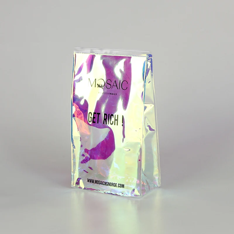 Sinicline Custom Holographic Ziplock Transparent Swimwear PVC Packaging Bag