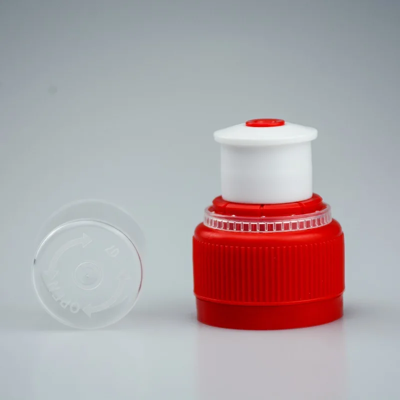 28mm Available Plastic Push Pull Sport Water Bottle Cap Double Safety Mineral Water Bottle Cap