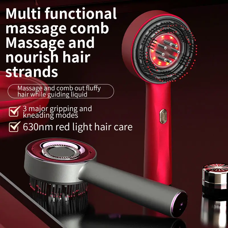 Deep Massage Red Light Hair Scalp Massager Portable Massager Electric Hair Oil Applicator for Head for Muscle Relax
