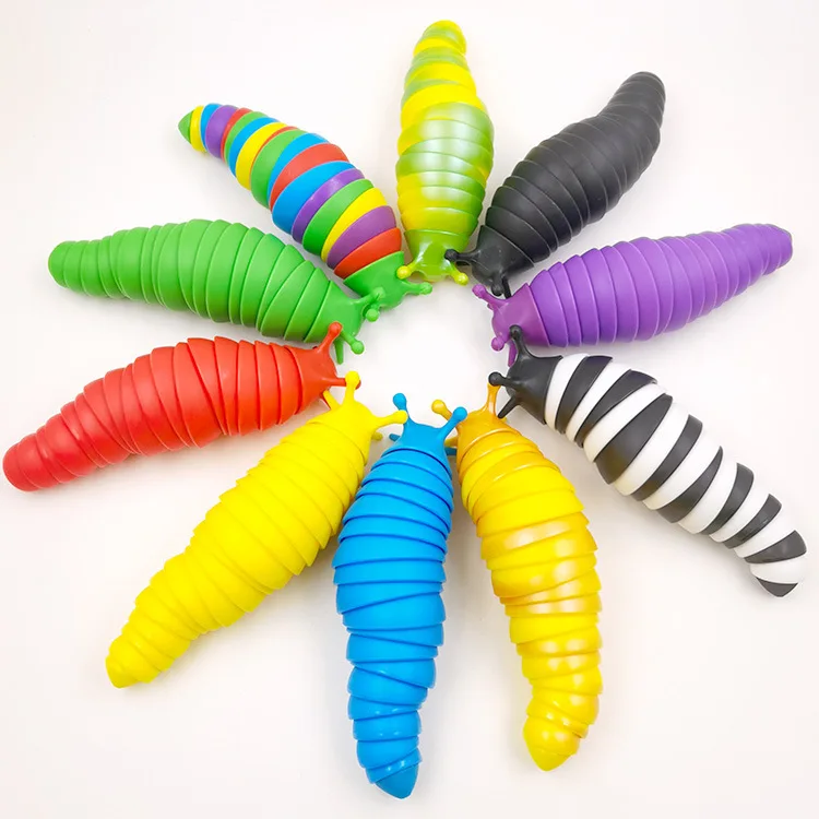 Amazon 7.5 Inch 3D Sensory Toy Articulated Stretch Slug  Fidget Toy Silicone Stress Relief Fidget Snail Decompression Toys