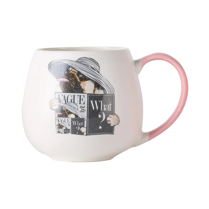 Excellent Quality Dog Decal Disposable Ceramic Coffee Cups Mugs