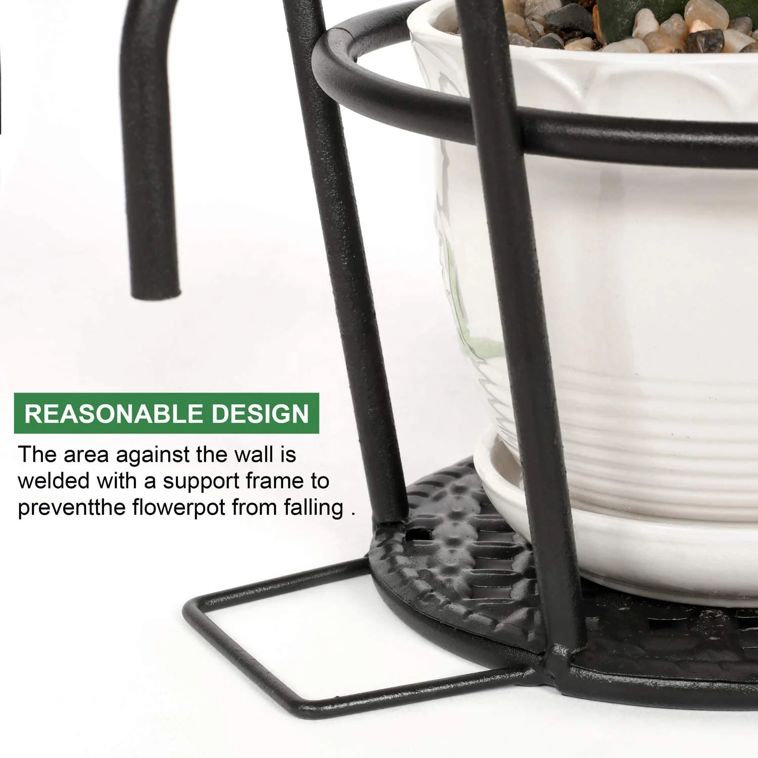 Outdoor Plant Stand, 3 Pack Indoor Plant Holder Stand, Mid Century Modern Plant Stand for Patio Garden, Corner Balcony, Living