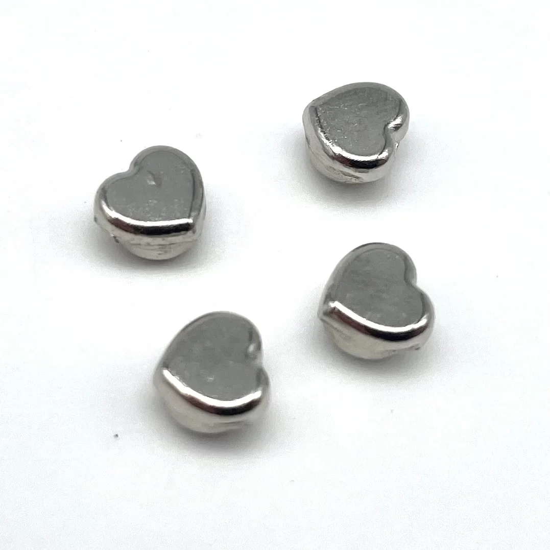Fancy high quality zinc alloy heart shape jeans button silver color rivet button for garments