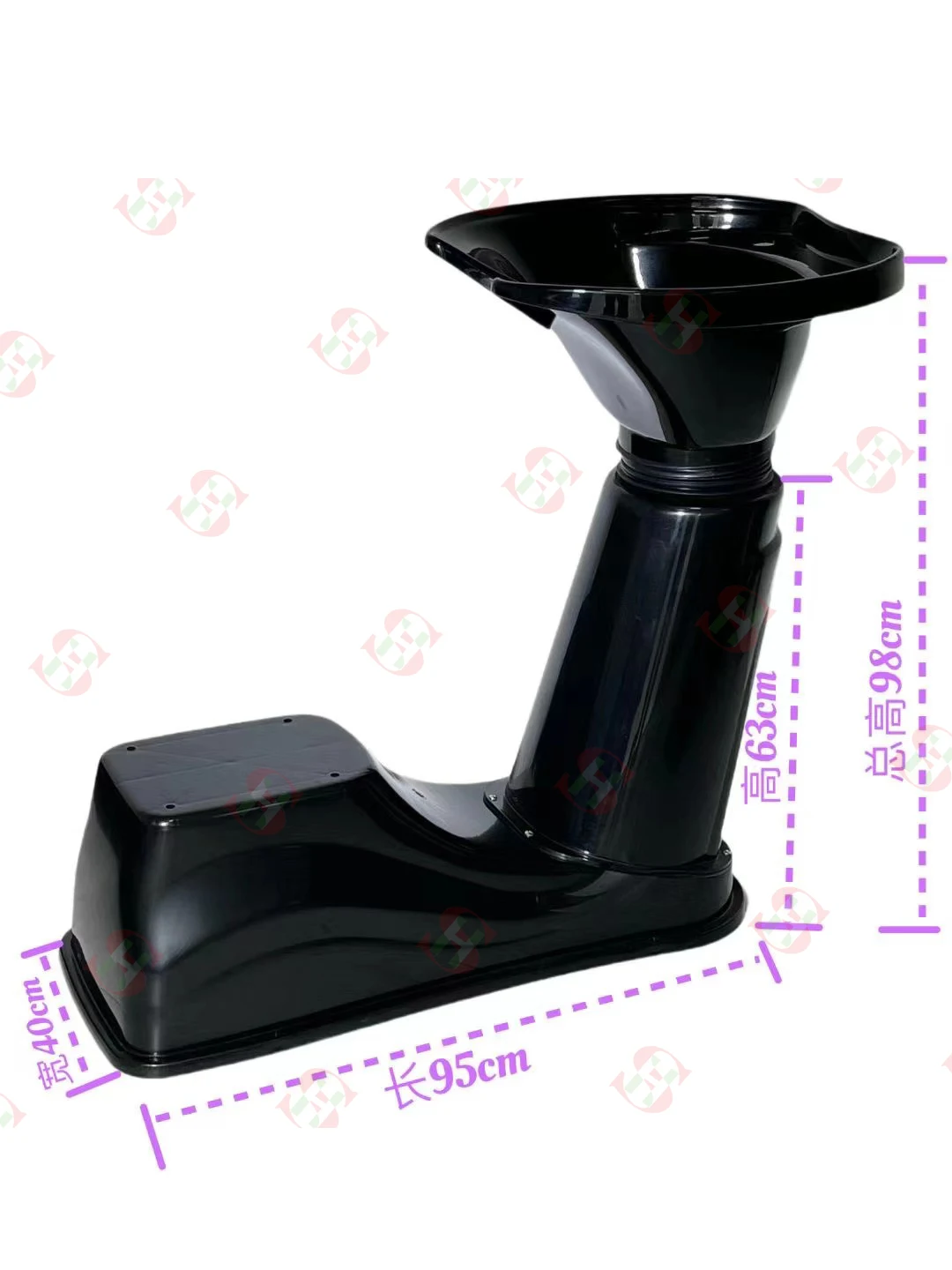 ABS Plastic Shampoo Bowl Hair Sink Black Washing Hairdresser Basin for Hair Backwash Basin Beauty Salon
