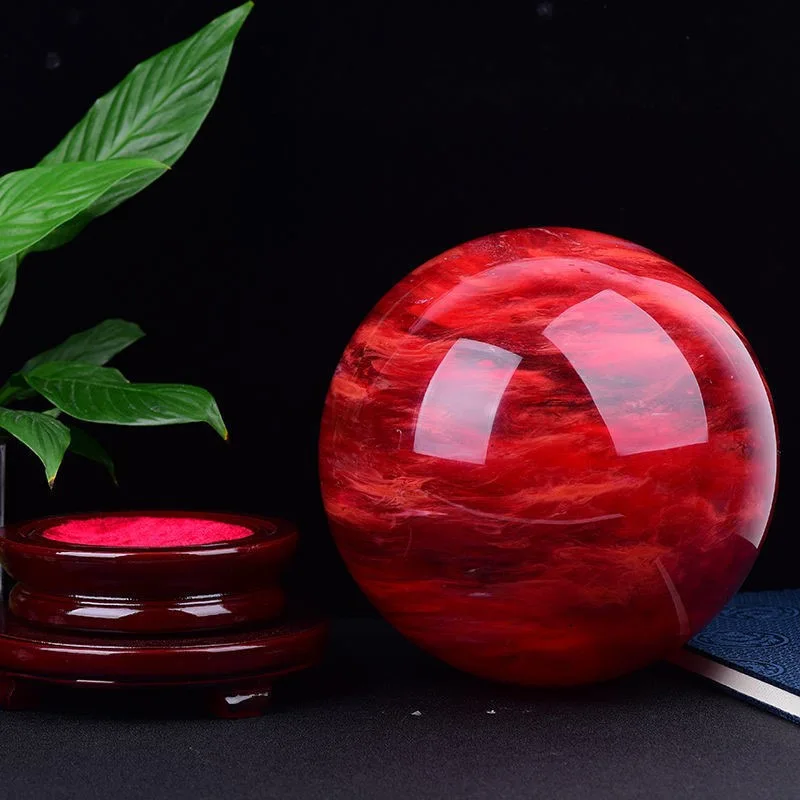 Wholesale Red Smelting Stone Fused Quartz Crystal Sphere