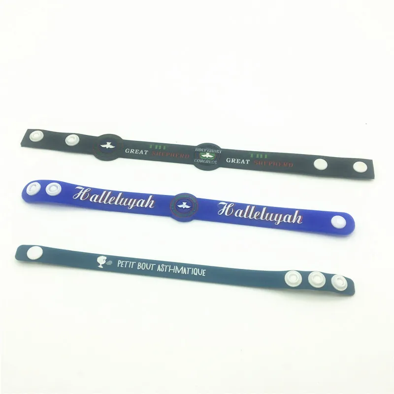 Переработанные ювелирные изделия на заказ силиконовые регулируемые браслеты с застежкой