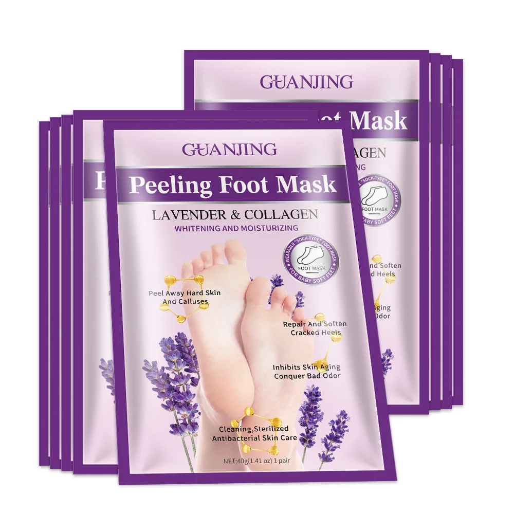In Stock 40G Moisturizing Exfoliating Footmask Socks Lavender Feet Peeling Baby Foot Skin Care Foot Mask