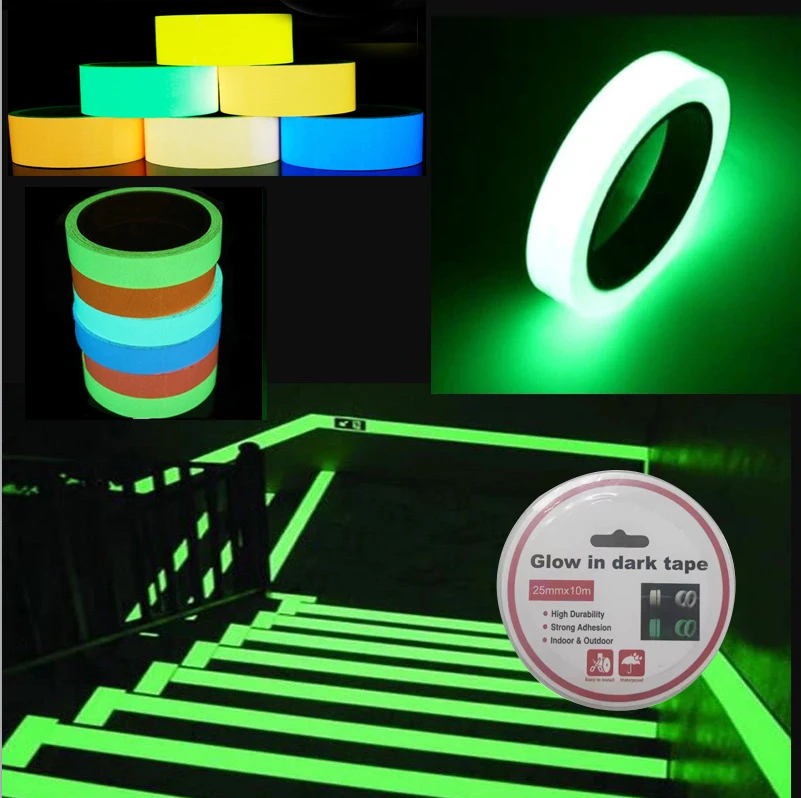 MANCAI Wholesale Luminous Glow in the Dark Tape 15mm x 3m Luminous Sticker Fluorescent Glow Tape