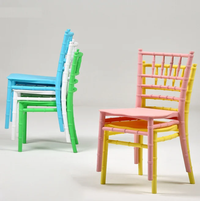 Factory Wholesale colorful stackable kids plastic bamboo chairs student learning chairs outdoor banquet chairs
