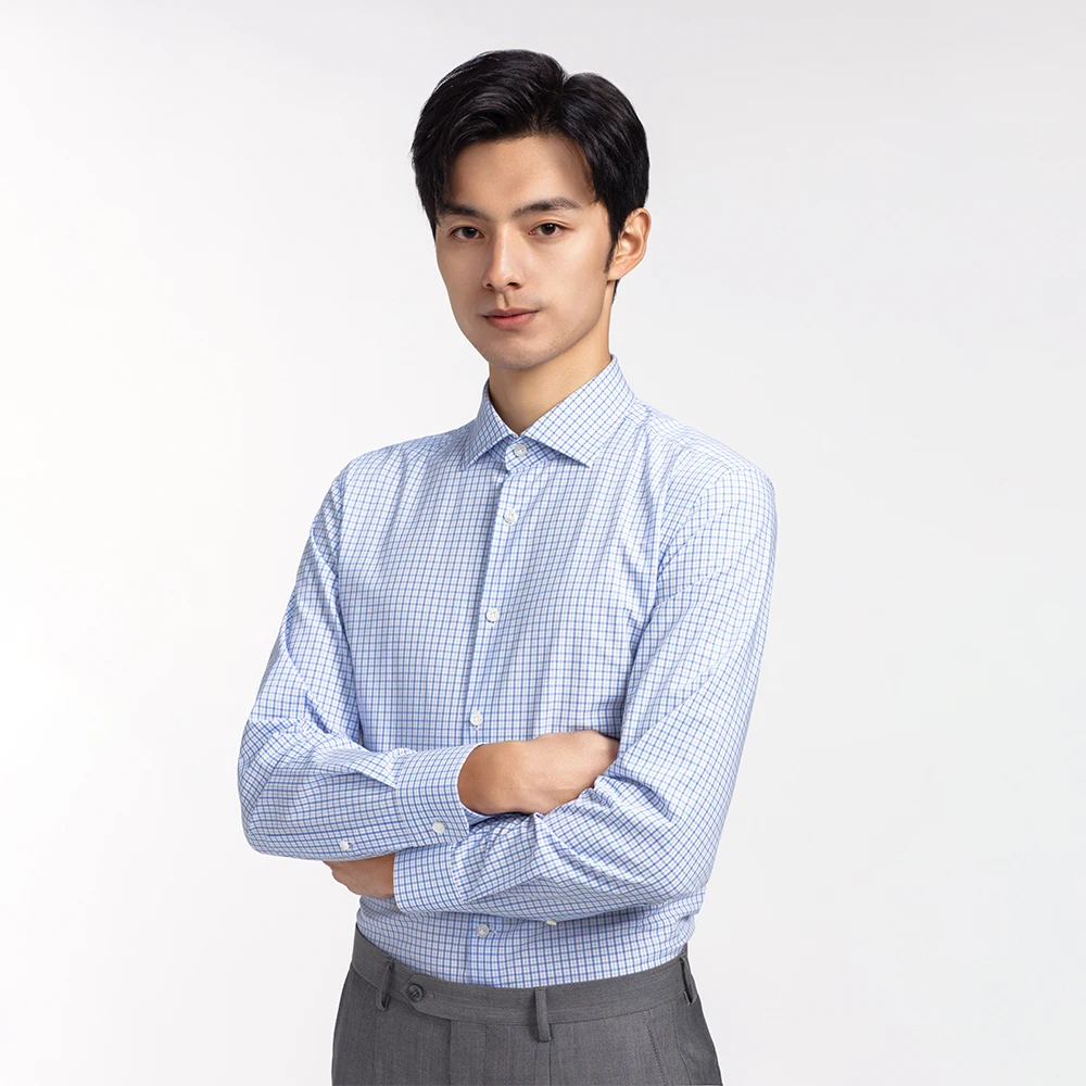 
Kutesmart Cotton Casual Formal Business Dress Tops Blouse Long Sleeve Soft Slim Fit High Quality Men Formal Shirt 