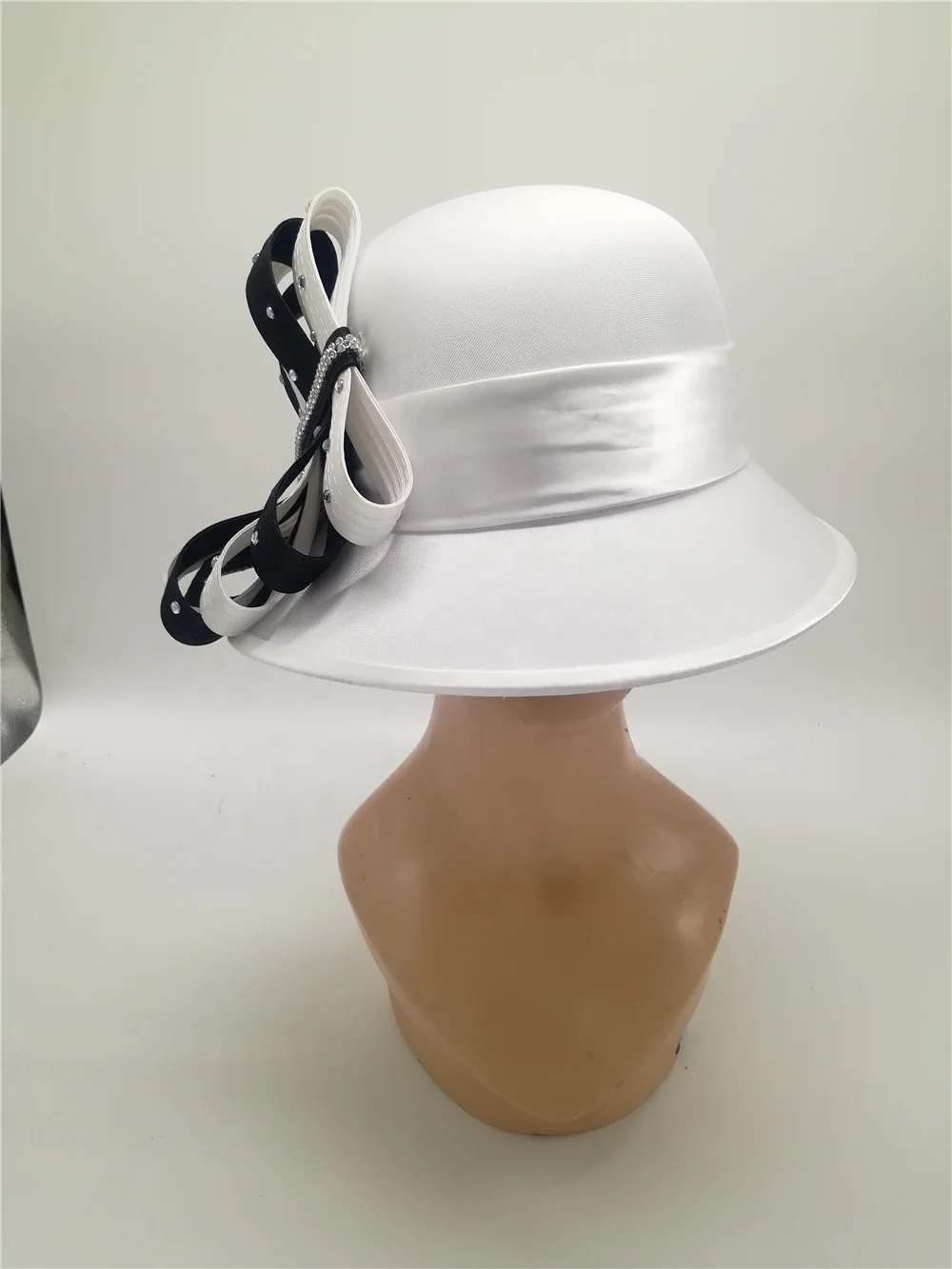 The Satin Felt case-hardened Royal Club Silk-stocking Fashion Wide Brim Formal Party  lady church new elegant women hats