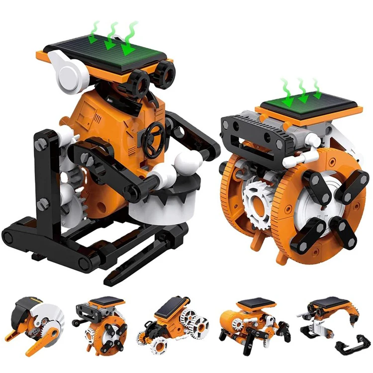 Kids Green Energy Science Experiment Kits DIY STEM Creative Blocks 7 In 1 Education Solar Robot Toys