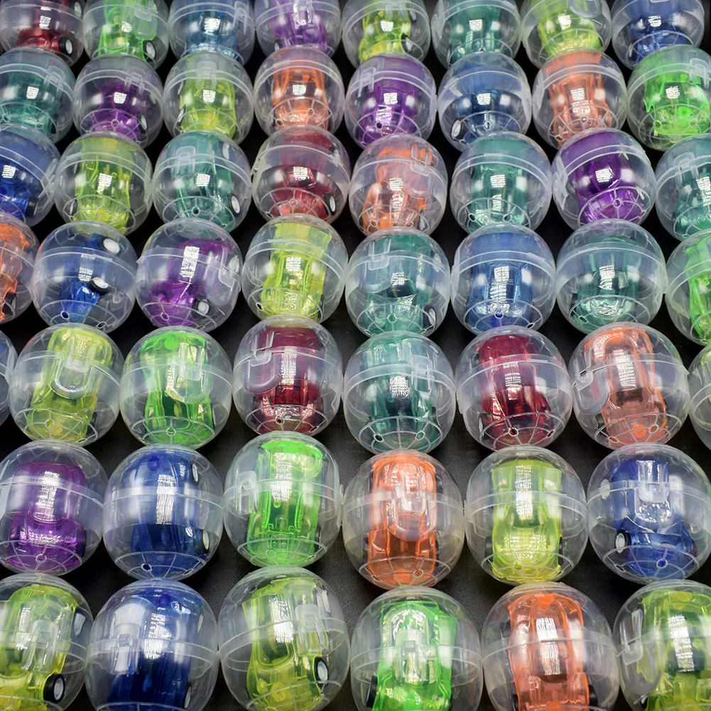 Transparent Plastic Surprise Toy Ball Capsules Toy With Inside return car Toy For Vending Machine As Kids Gift 47*55mm