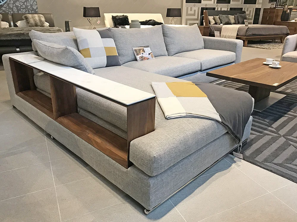 Nordic Modern Italian Minimalist Combination Apartment Corner Cotton And Linen Comfortable Large Villa Sofa