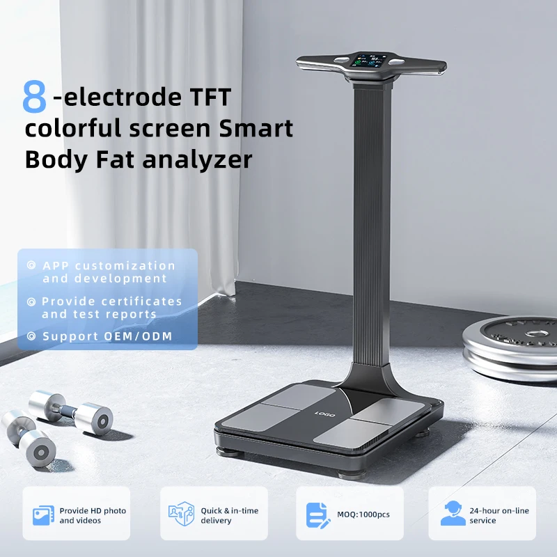 Large Colorful TFT Display Body Scan Scale Measurement Body Fat Analyzer BMI Smart WIFI Body Fat Scale Gym Weight Scale With APP