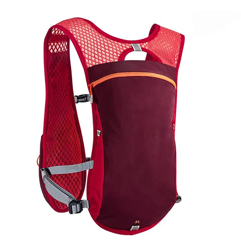 BSCI factory custom Red Running Backpack Lightweight Hydration Runner Vest for Women and Men