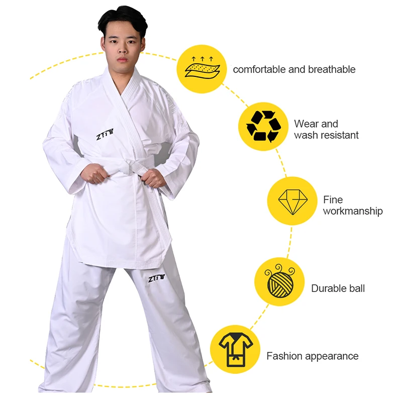 Men Women Kids Martial Art Wear WKF White Karate Kata Master Gi 14oz uniform