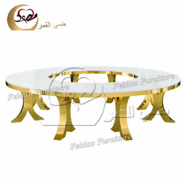 Dining Restaurant S Shape Glass Top Circle Shape Luxury Wedding Table
