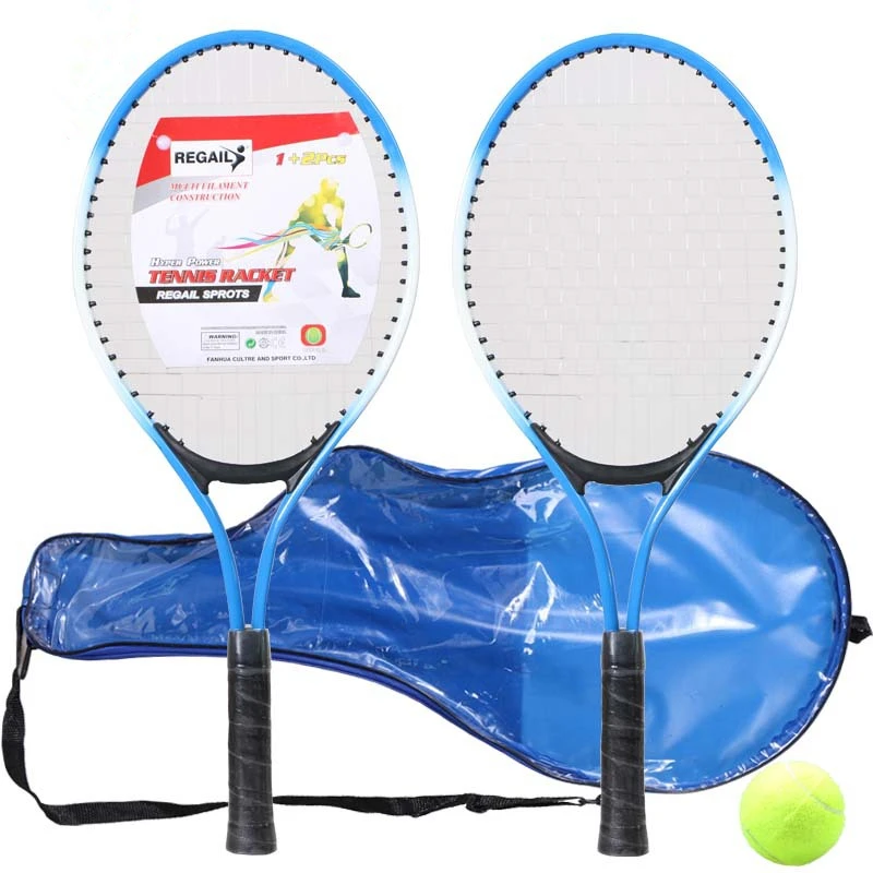 
Set of 2 Iron Alloy Nylon Tennis Racket for Children Youth Beginners Training 