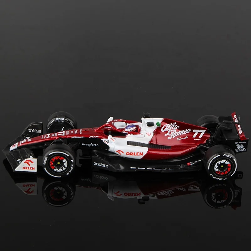 1:43 Alfa Romeo F1 команда Orlen C42 #77 Bottas 2022 гоночная 24 # Guanyu модель автомобиля из сплава игрушка литая под давлением Bburago