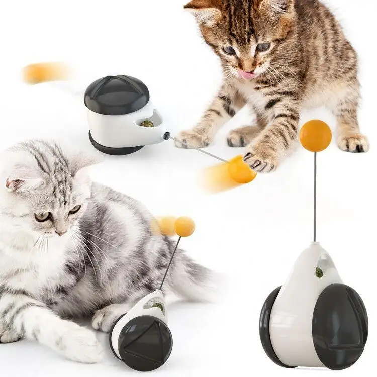 2022 New Arrival Plastic Pet Toy Balance Car Tumbler Interactive Cat Toy with Ball