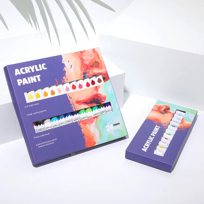 Wholesale High Quality Custom Students 12 Colours Acrylic Colour For Painting Art Supply Acrylic Paints Sets