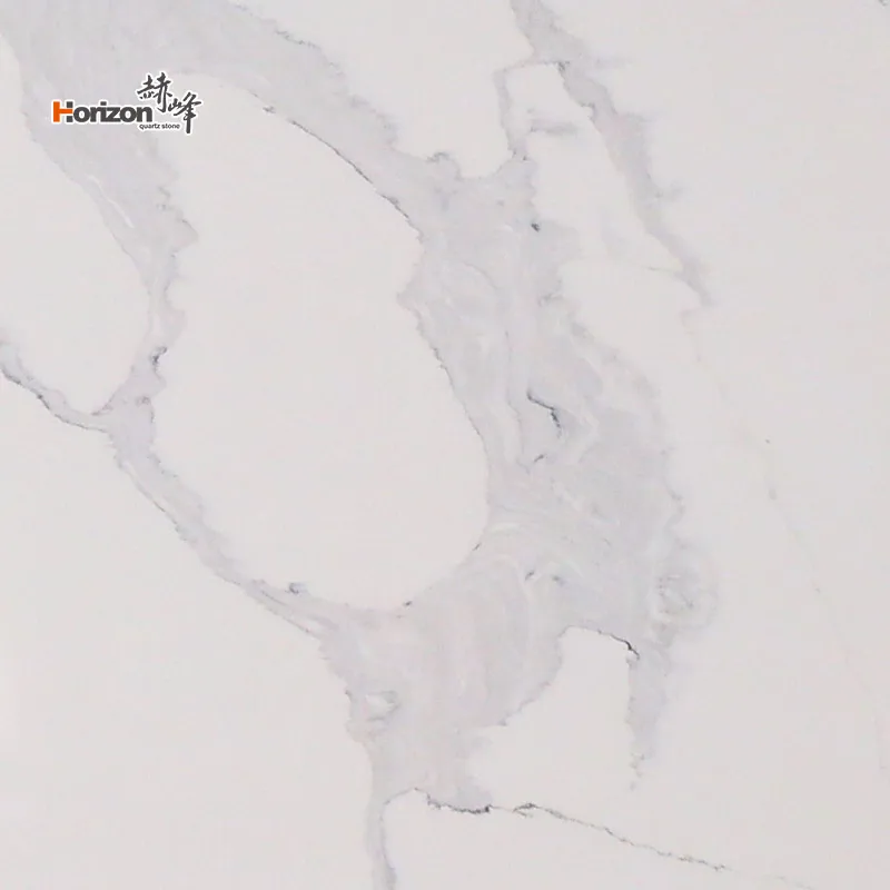 Factory Sale customized artificial Stone Calacatta White Marble Quartz stone Slabs Kitchen Countertops Worktops