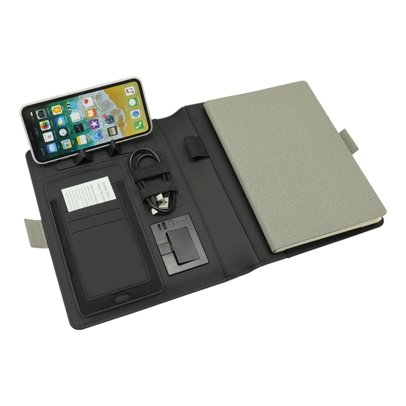 New Strong Magnetic 15W Wireless Charger Power Bank Notebook with 10000mAh Battery USB 32g and Gift Box Magnetic Notebook