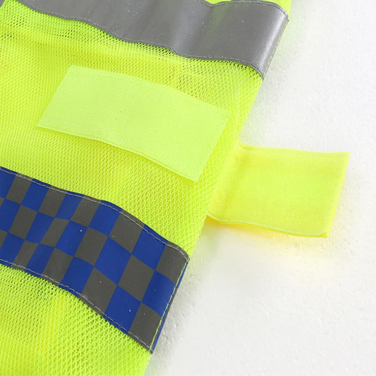 Reflective Vest Jacket Strip Fabric Construction custom logo Security Safety Vest High Visibility Work Reflective Clothing