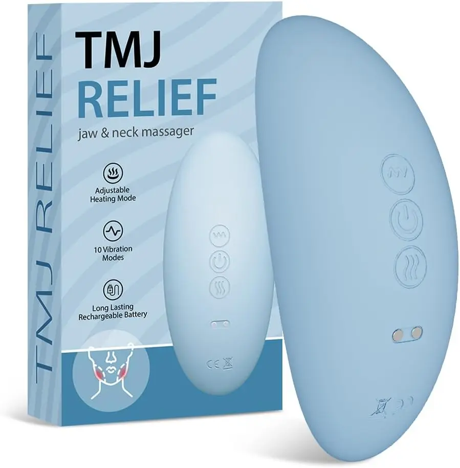 Powerful Vibration Heating Pain Relief Tension Stiffness Ergonomic Electric Facial Massager TMJ Relief Jaw TMJ Massager