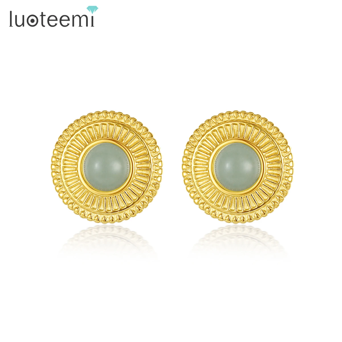 SP-LAM Round Dainty Stud Large Statement Earing Designer Popular Brand Jewellery Woman Wedding Earring Crystal