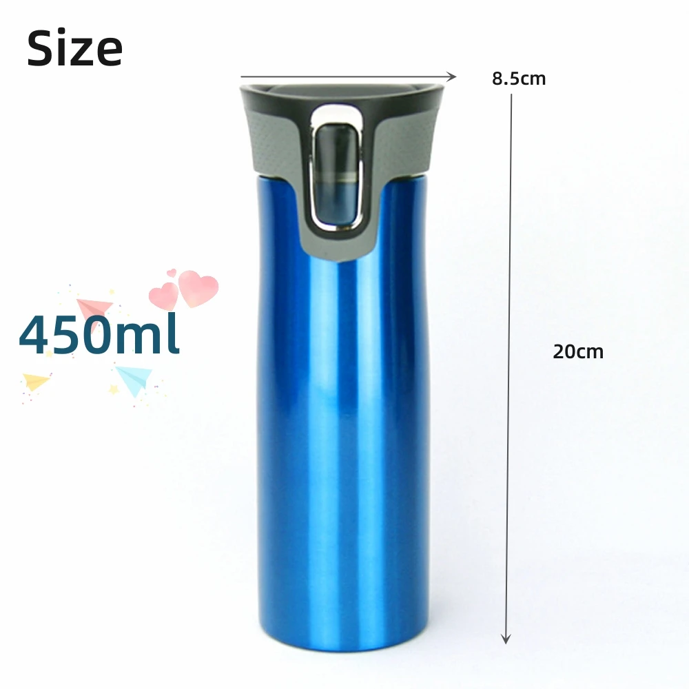 550ml One Button Switch Tumbler With Flip Top Lid Stainless Steel Vacuum Insulated Loop Travel Coffee Mugs